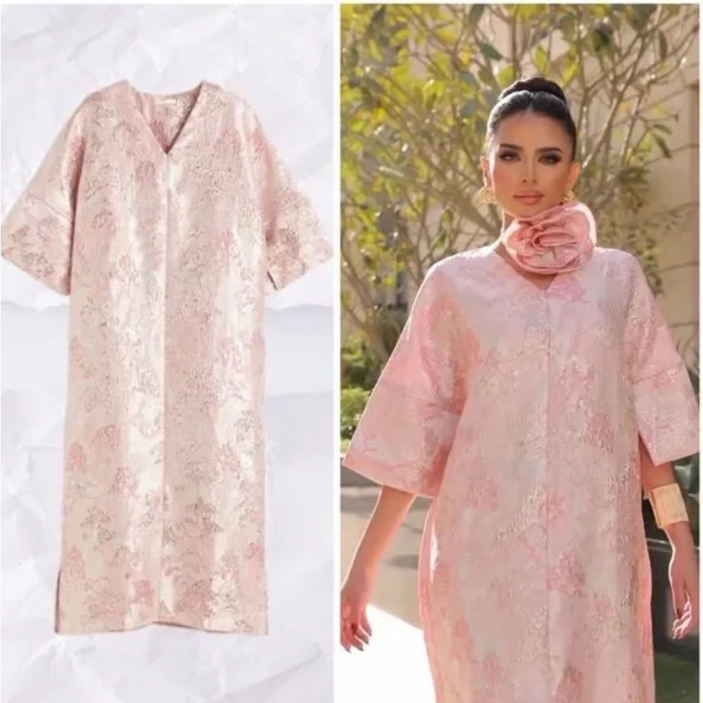 H&M Modest Collection
Brocade Kaftan Dress Light Pink